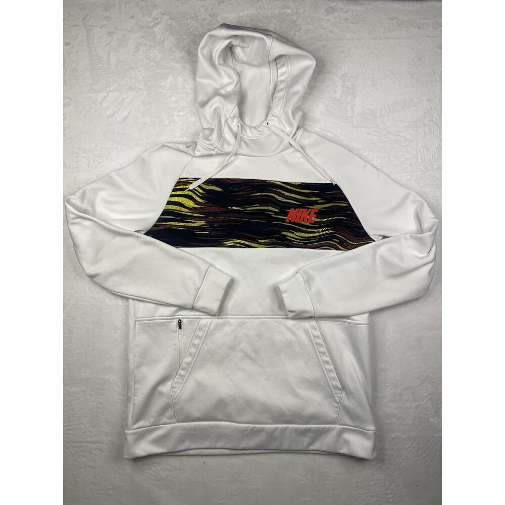 Nike Dri-FIT Men's L Pullover Hoodie White Graphic Print